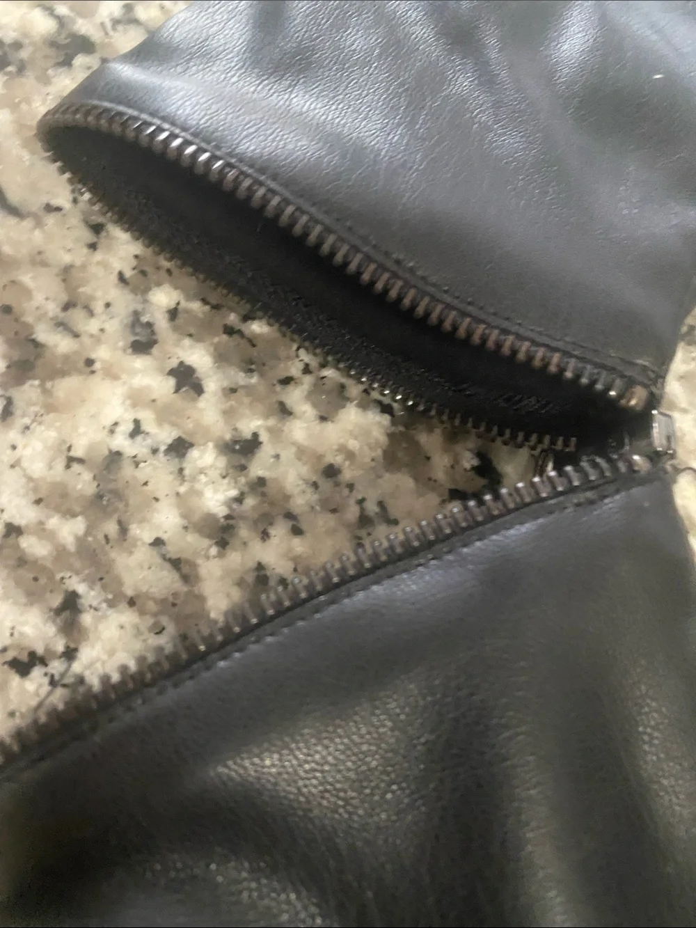 Worthington Black Long Leather Gloves with Zip Accent
